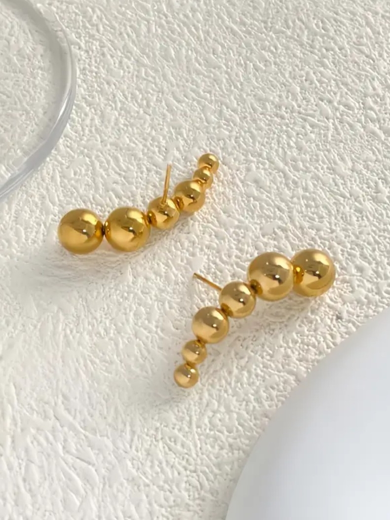 18 Kt Gold Over Titanium Sphere Earrings